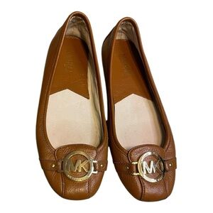 Michael Kors Brown Leather Ballet Flats